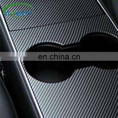 frosting matte finish Carbon fiber For Tesla Model 3 Central Control Water Cup Holder Panel patch Model Y accessories Decoration