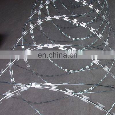 Galvanized Razor Barbed Wire Length Per Roll Barbed Razor Wire Fence For Sale