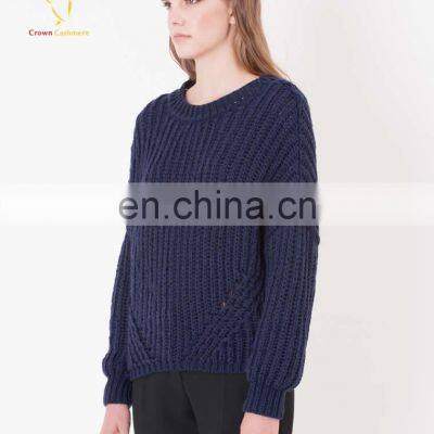 Толстая вязаная женская пуловерная кофта 5GG. Модный вязаный трикотаж photo-3