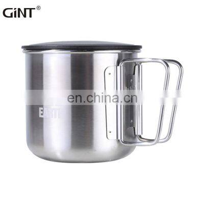Best Sale Single Layer Portable 420ml Stainless Steel Coffee Mug With Foldable Handle photo-5