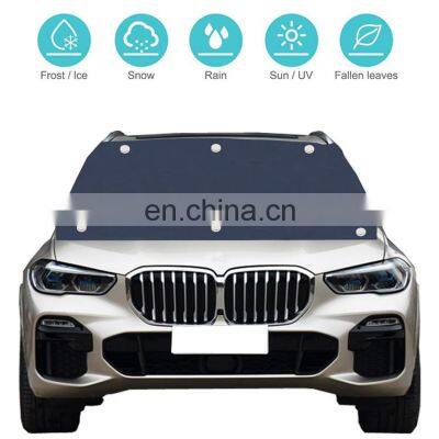 Universal Premium Retractable Magnetic Car Front Window Windshield Cowl Snow Sun Cover for Ice and Snow photo-5