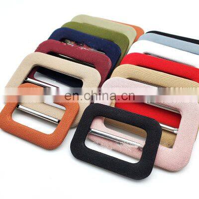 Wholesale Astor Cloth Men New Woven Elastic Custom Fabric Covered Belt Buckle photo-3