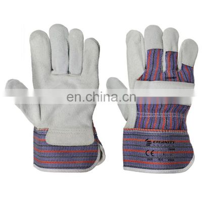 High performance Hard Wearing mens leather work gloves leather working gloves with rubberized cuff