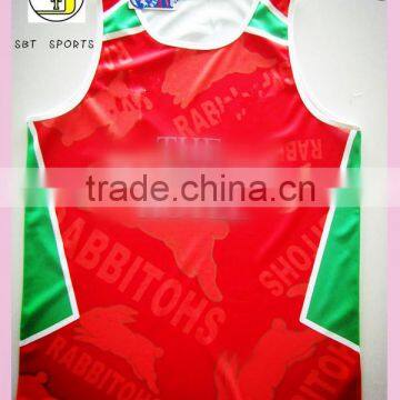 Digital print custom red basketball jersey