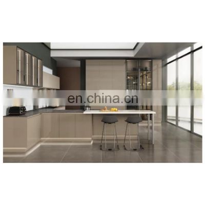 2021 New Style Simple Deep Color Custom Kitchen Cabinets Supplier