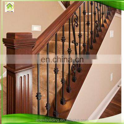 Interior iron balusters wood railing