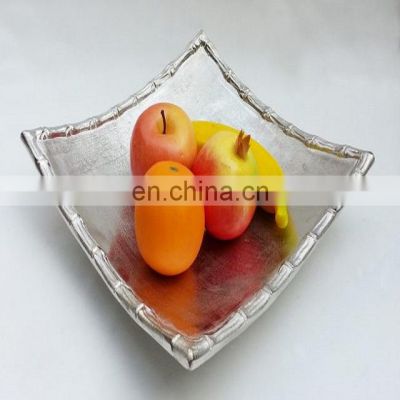 square shape nickel plated handmade fruit bowl