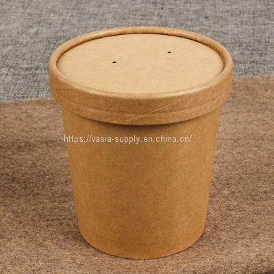 China To Go Disposable 8 oz Kraft Round Soup Cup Soup Containers