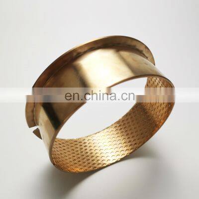 FB090 TCB900F Oilless Copper Alloy Bronze Bushing Hoisting and Forest Machinery Wrapped Brass Flange Diamond Oil Socket Bushing.