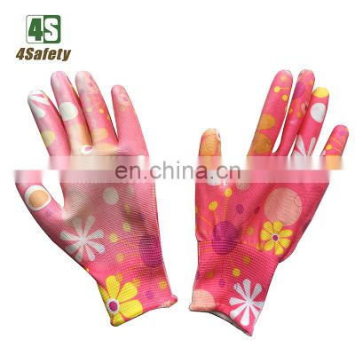 4SAFETY 13 Black Nylon PU Palm Coated Industry Safety Working Gloves