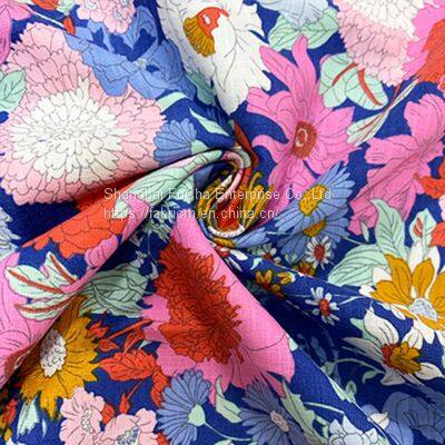 factory custom cotton 40*40 poplin floral fabric digital printing