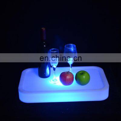 Illuminated  KTV/ Nightclub Portable Party Use Led Rechargeable Cooler plastic led lighted ice bucket serving tray