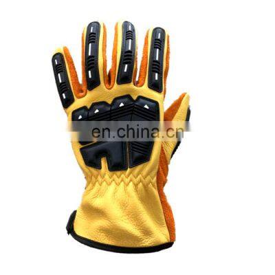 Cowhide Leather Outdoor Work Gloves Anti-vibration Full Finger Impact Protection Safety Work Gloves photo-2