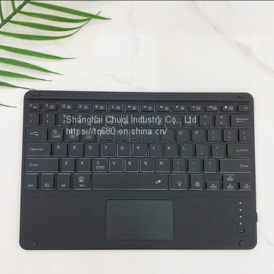 Apple IPad12.9.7 Inch Protective Case Bluetooth Keyboard 2017 Wonderful Touch Colorful Backlit Leather Pen Holder photo-4