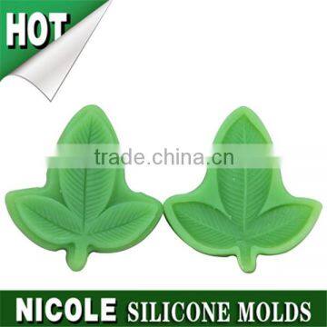 Nicole factory Q0011 handmade leaf shape silica gel cake sugarcraft tools