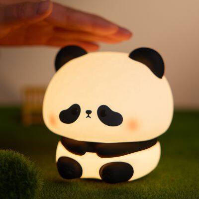 EGOGO Cute Panda Silicone Soft Night Light for Kid Children Bedroom Bedside Lamp USB Rechargeable MINI Baby Nursery Light photo-4