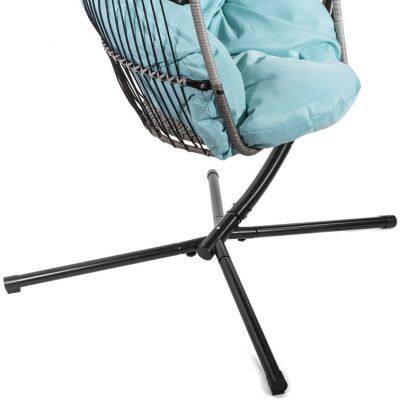Outdoor Durable Rattan Foldable Hanging Egg Chair With Cushion photo-4