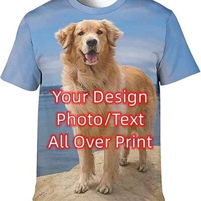 Custom T Shirt 3D All Over Print Personlized T Shirt, Add Your Image/Photo T-Shirt Front/Back Print