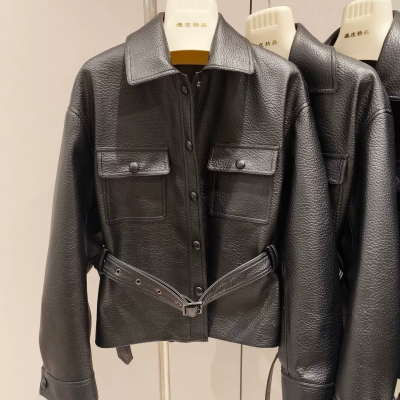 Imported foamy sheepskin Song Jia same style sheepskin short jacket for women 2025 spring new style waist-hugging and slimming genuine leather leather jacket