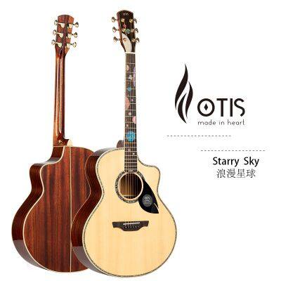 41inch OTIS Folk Guitar Starry Sky Solid Spruce Guitar Wooden Acoustic Guitar Factory Wholesaler