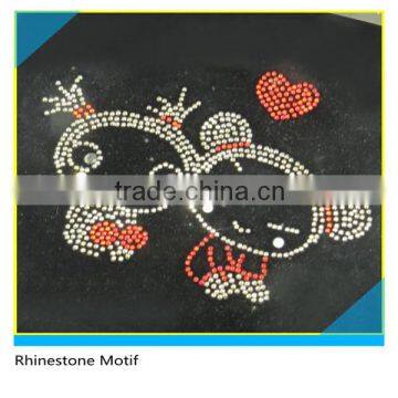 Hot Fix Rhinestone Transfer Customize Size Glass Crystal Kid Design For Bags