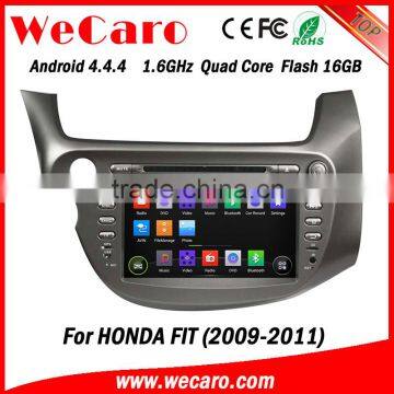 Wecaro android 4.4.4 car gps navigation system Dashboard Placement 8" for honda fit car dvd USB SD TV tuner 2009 2010 2011