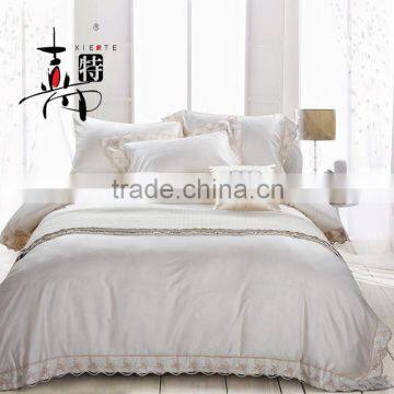 2016 cotton luxury satin embroidered used hotel bed sheets set 5 star hotel bedding sets