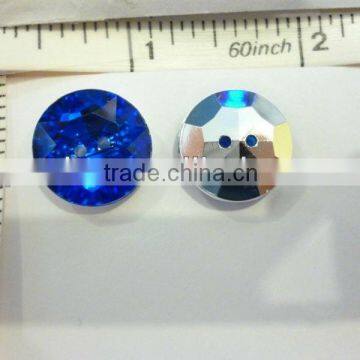 NAVY COLOR BUTTONS IN ACRYLIC STONE WITH SILVER PLATED BACKING, 15MM SA-2985