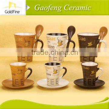 Stoneware Coffee Cup & Saucer With Logo photo-3