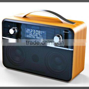 2015 New Portable wooden dab radio with blueooth/USB/SD