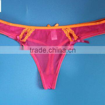 Satin Bow Sexy Lace Panty,pink Women Thong Ubderwear photo-5