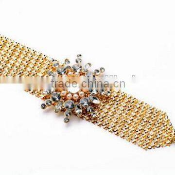 Gold color innovative items girl crystal bracelets for women new item gift fashion plated rhinestone bracelet bangles cc brand