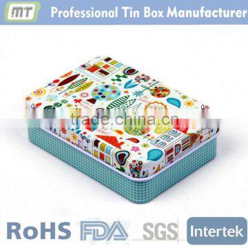 lovely colorful tin case for chocolate , tin case