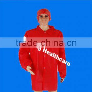 Lab Coat/visitor with elastic cuff &4 studs single collar Non woven