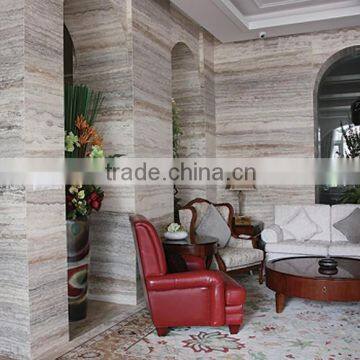 white travertine wall panel