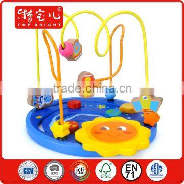 new products 2015 innovative product 18M+ kids play bulk wooden beads slide pretend play therapy wooden string beads wood toy