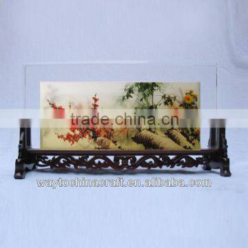 hot sale wonderful and transparent Inside Painted Crystal Screen Decoration