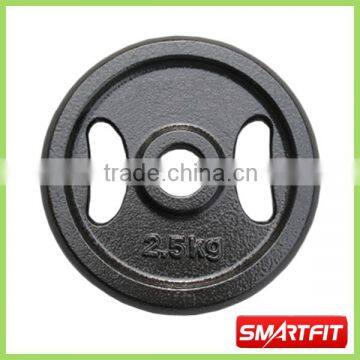 Round Edged Olympic Cast Iron Weight Plate With 2 Handle Grip