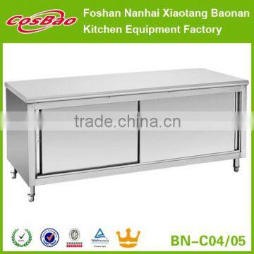 Restaurant Equipment Stainless Steel Economical Kitchen Cabinet With 2 Sliding Doors BN-C04/05