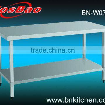 Commericial kitchen stainless steel work table with under shelf