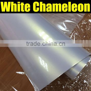 Best Selling 1.52*20m pearl chameleon white film for car sticker, white to gold car wrapping film