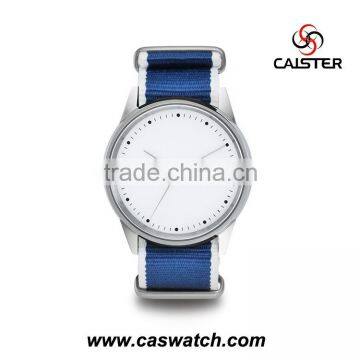 Fancy quality men's watch, blue nylon strap men's watch, minimalist design quartz waterproof watch