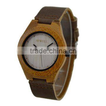 Wholesale Fashion Bamboo Watch Men Custom Logo Handmade Leather Strap And 2016 Wooden Wrist Watches