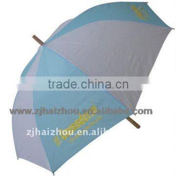 28inch white color fibreglass golf umbrella with logo printed