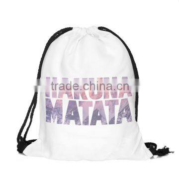 China Suppliers Hot Sale Full Print Sublimation Polyester Custom Drawstring Bag