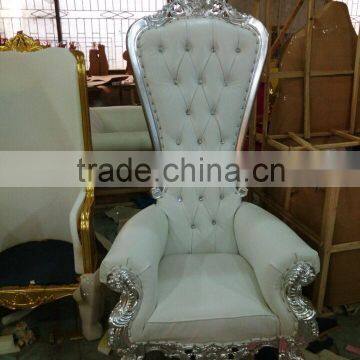 Cheap Golden Silver Classic Antique Reproduction Wooden Royal King Throne Chair