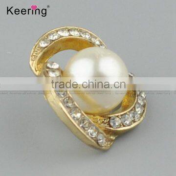 Fashion gold pearl clothing rhinestone buttons wholesale 2.3 cm WBK-1487