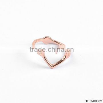 Void Heart Shape Ring Simple Alloy Gold Plating Rng