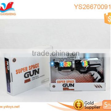 Boy plastic toys B/O vibrated music gun laser tag gun for kids