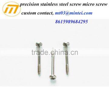 custom precision stainless steel self tapping micro screw